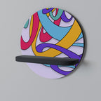 COLOR STREAM Rund konsthylla i svart finish