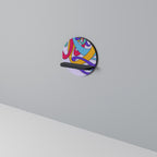 COLOR STREAM Rund konsthylla i svart finish