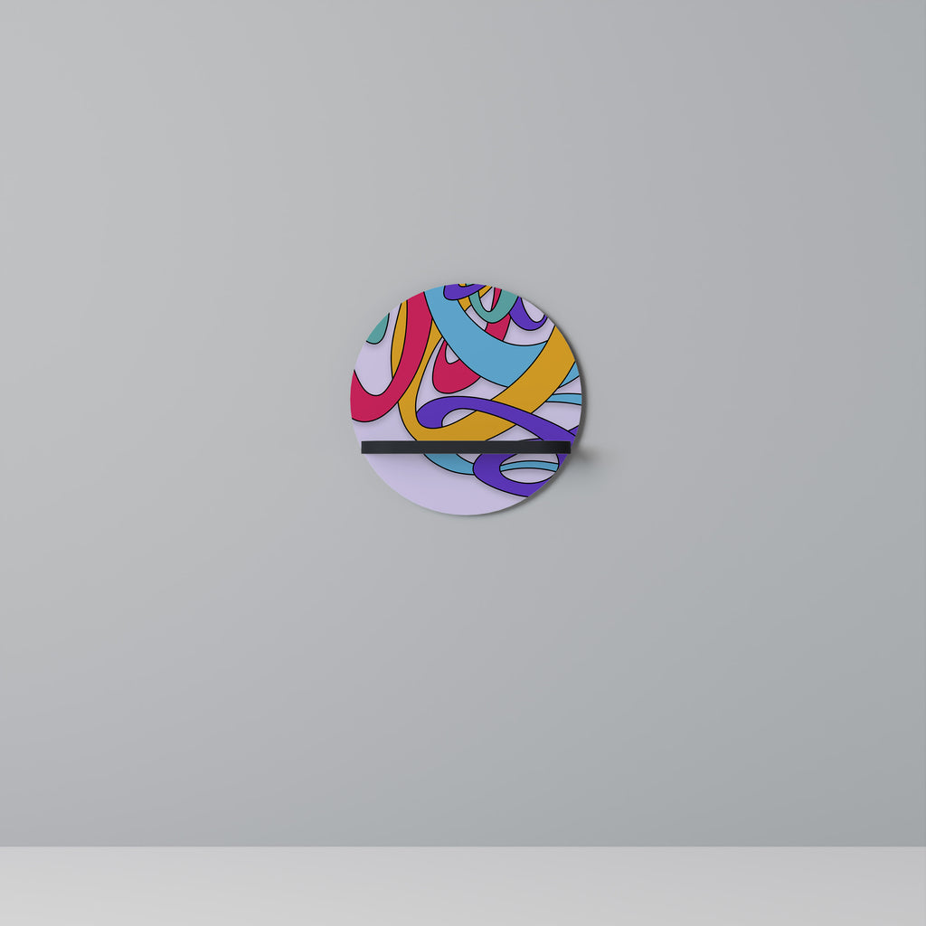 COLOR STREAM Rund konsthylla i svart finish