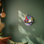 COLOR STREAM Rund konsthylla i svart finish