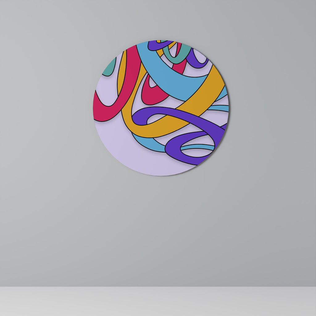 Rund väggdekoration med färgstrå