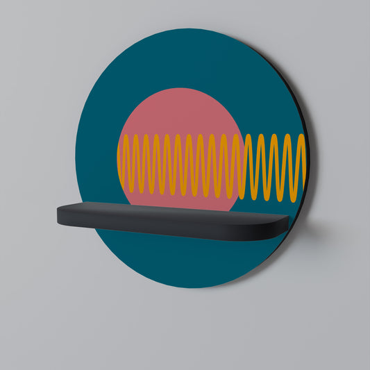 SOUND SOURCE Round Art Shelf In Black Finish