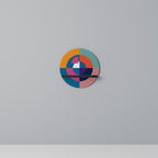 CREATING TOGETHER Round Art Shelf In Black Finish