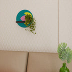 ANDLIGT STÖD Rund konsthylla i svart finish