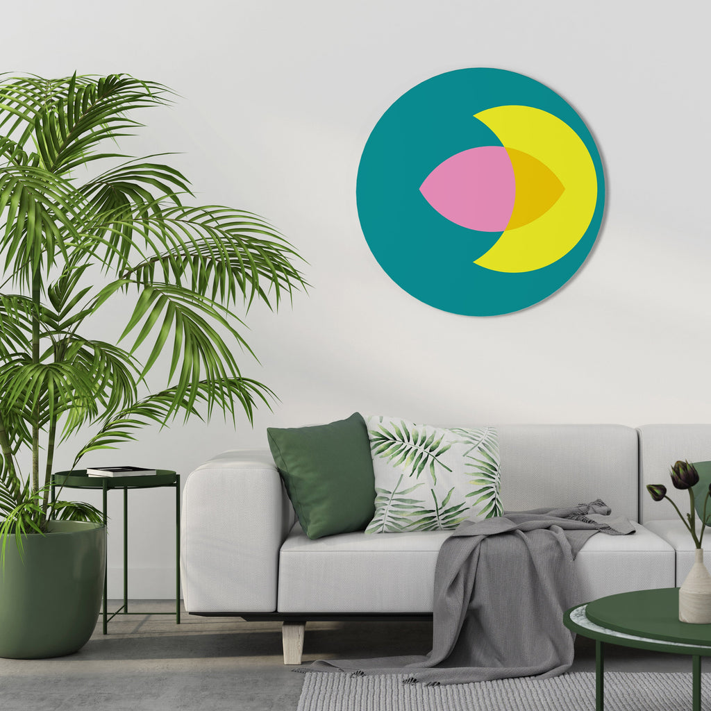 ANDLIGT STÖD Rund väggkonst