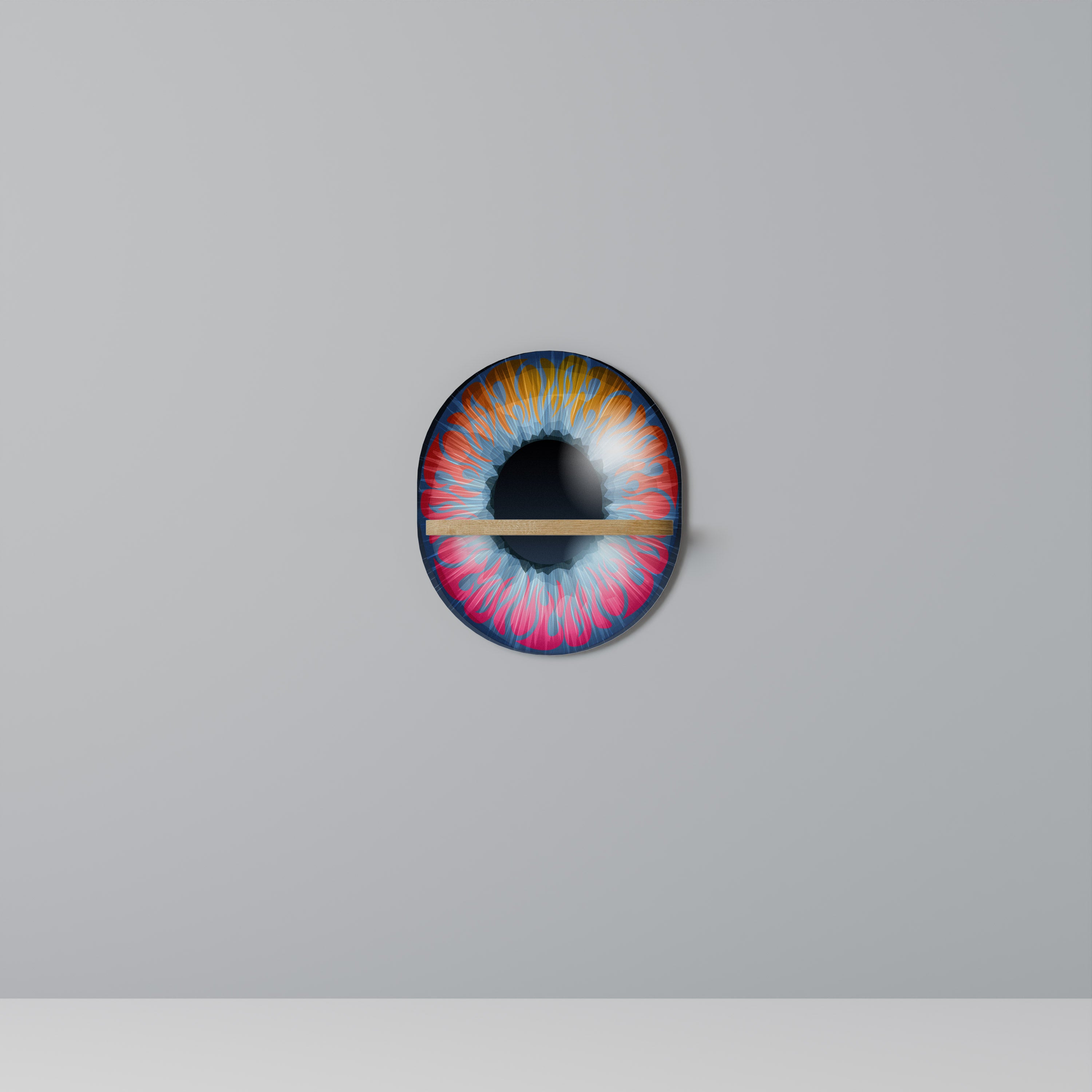FANTASY EYE Oval Konsthylla I Ekeffekt