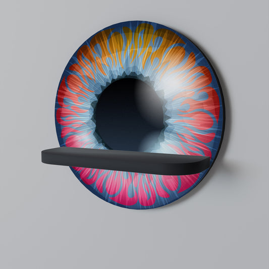 FANTASY EYE Round Art Shelf In Black Finish