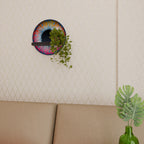 FANTASY EYE Rund konsthylla i svart finish