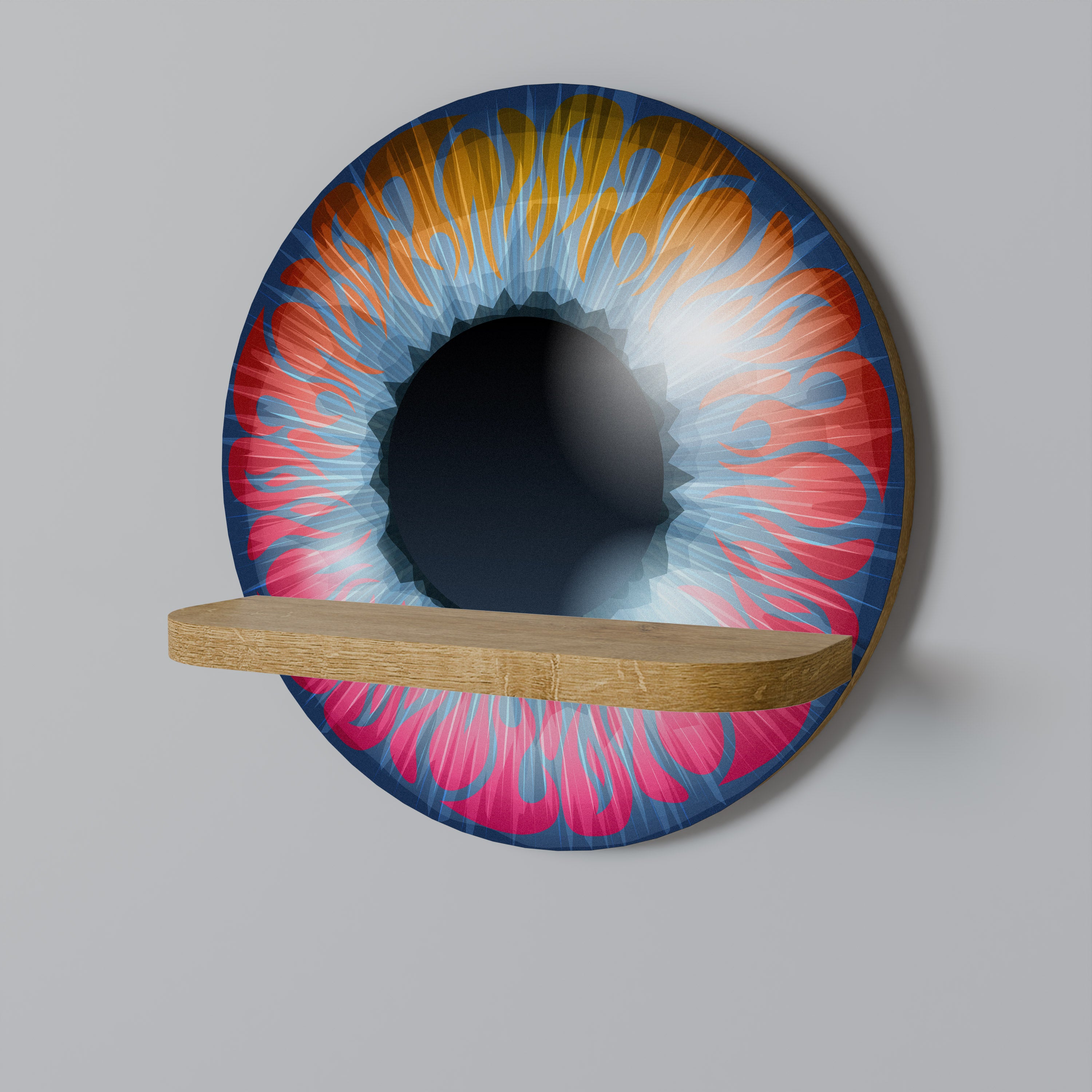 FANTASY EYE Rund Konsthylla I Ekeffekt
