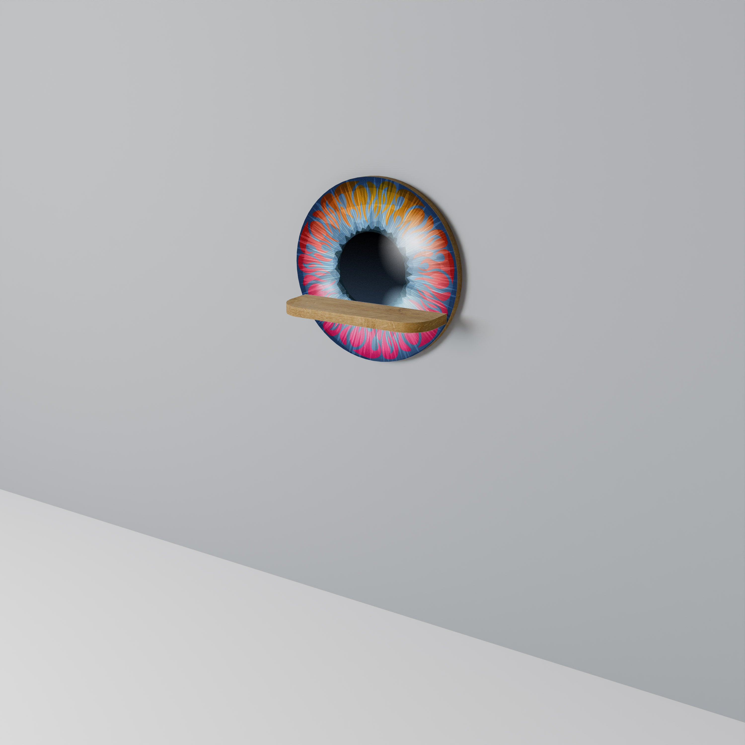 FANTASY EYE Rund Konsthylla I Ekeffekt