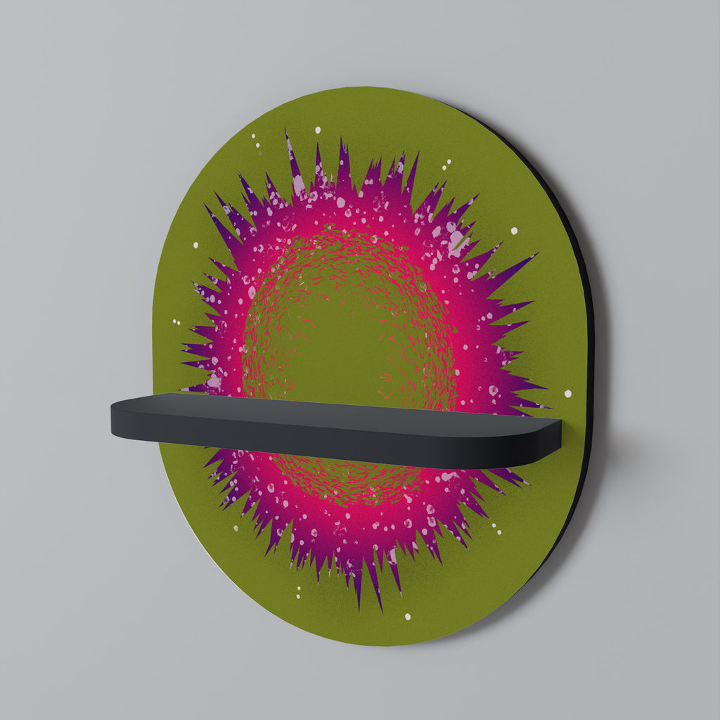 EXPLOSION ESSENCE Oval konsthylla i svart finish