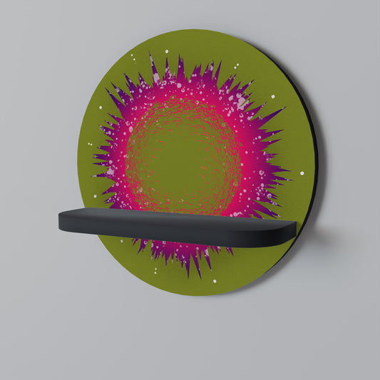 EXPLOSION ESSENCE Round Art Shelf In Black Finish
