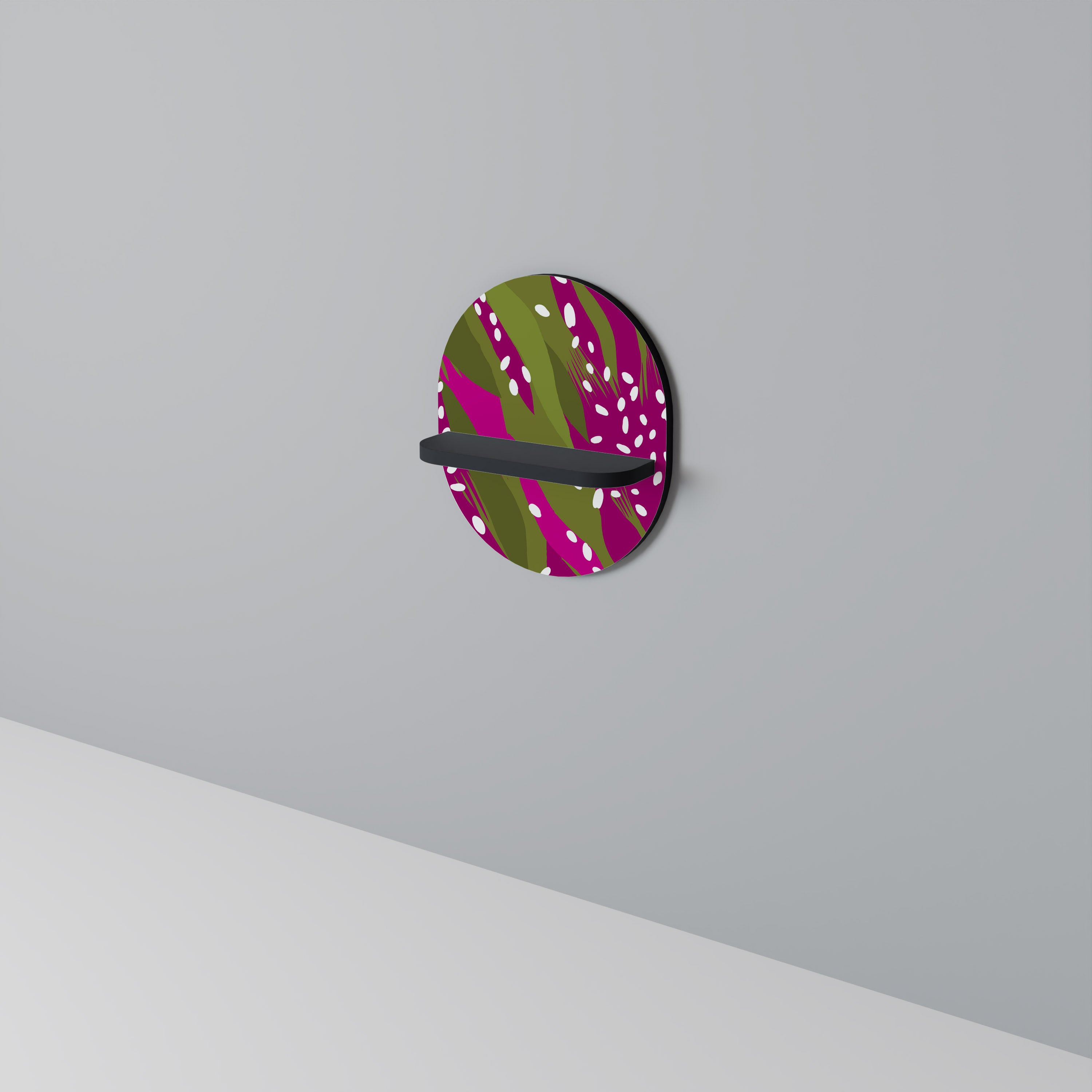 ENCHANTED TIGER Oval Art Hylla i svart finish