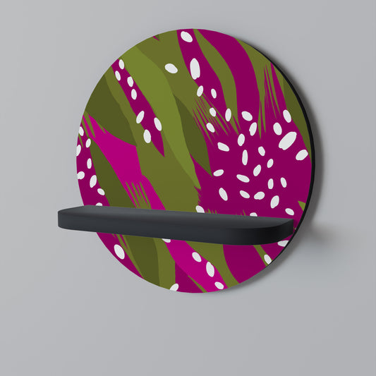 ENCHANTED TIGER Round Art Shelf In Black Finish
