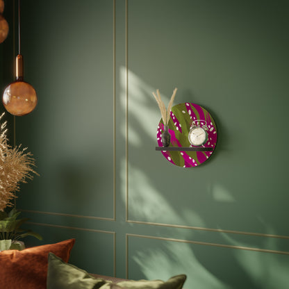 ENCHANTED TIGER Round Art Shelf In Black Finish