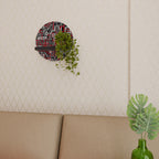 BROKEN LINES Round Art Shelf In Black Finish