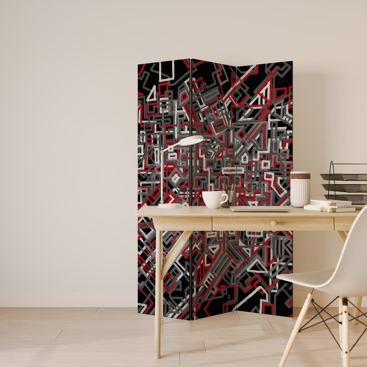 BROKEN LINES Decorative 3-Panel Room Divider
