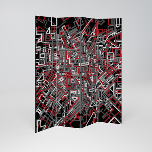 BROKEN LINES Decorative 4-Panel Room Divider