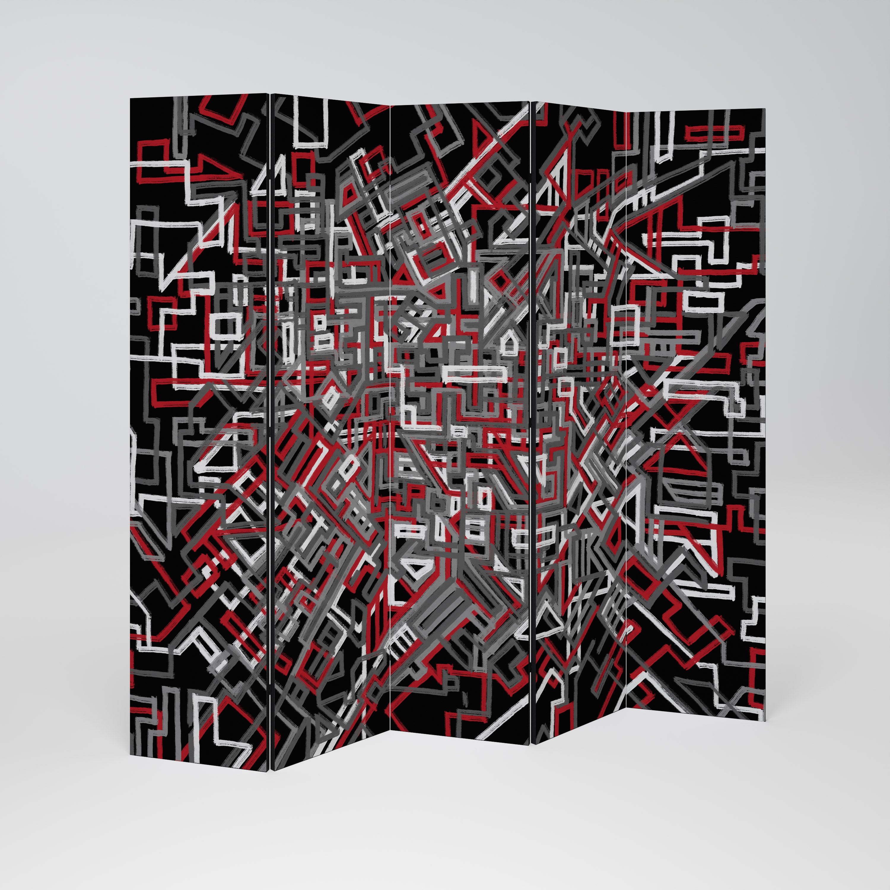 BROKEN LINES Dekorativ rumsavdelare – 5 paneler