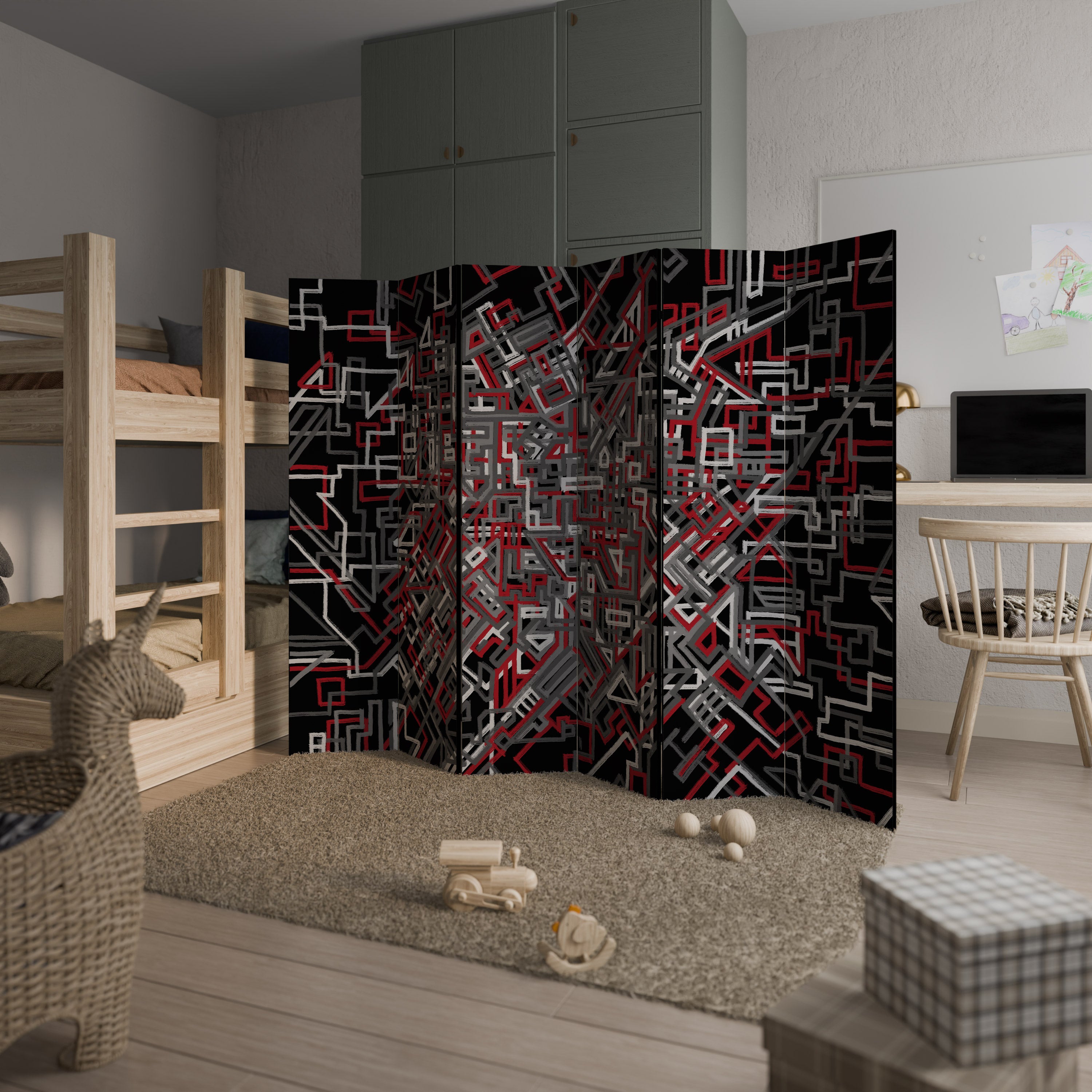 BROKEN LINES 6-Panel Room Divider