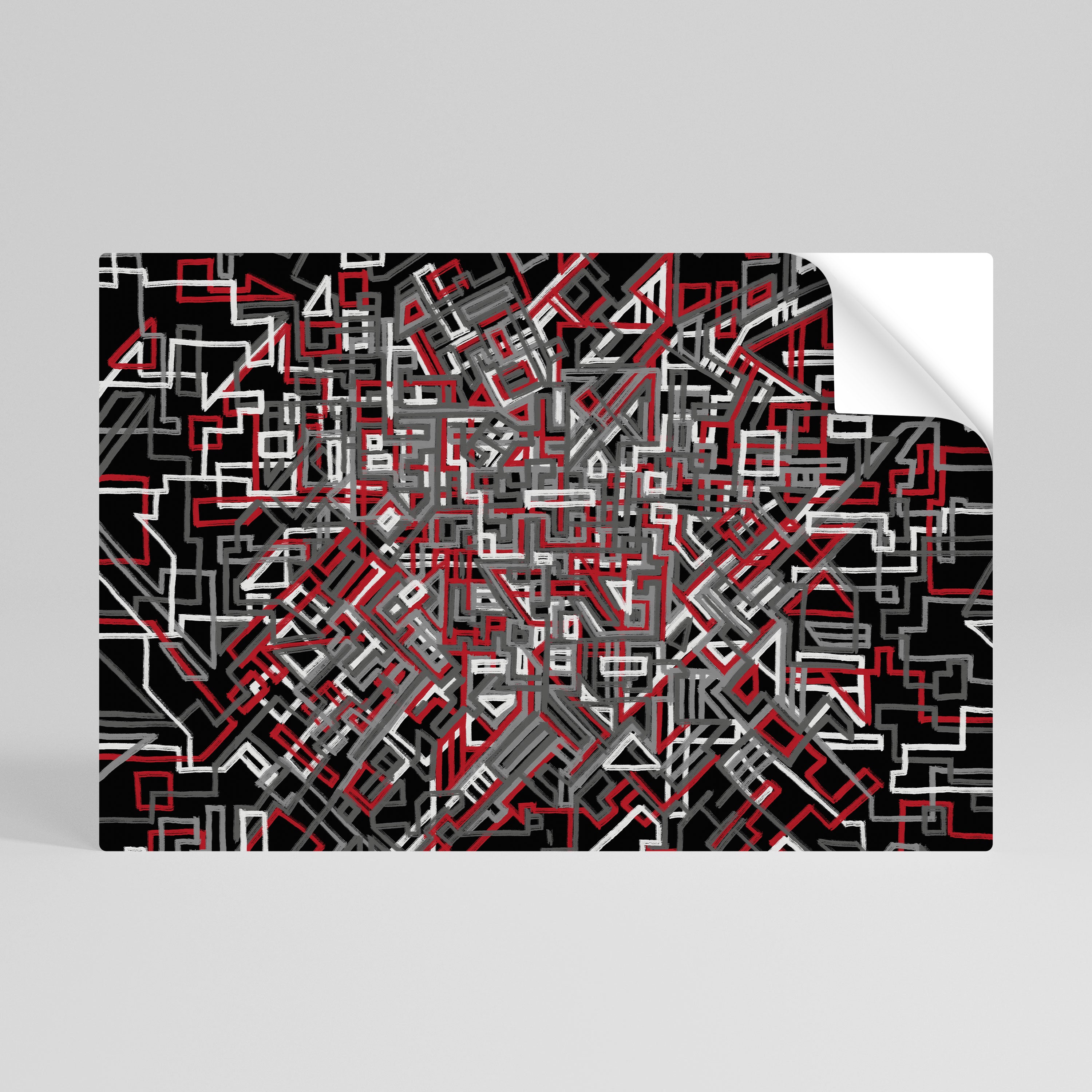 BROKEN LINES Peel and Stick Horizontal Poster