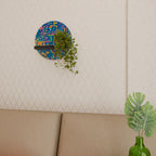 MEMORIES MAP Round Art Shelf In Black Finish