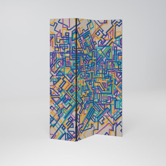 MEMORIES MAP Decorative 3-Panel Room Divider