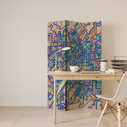 MEMORIES MAP Decorative 3-Panel Room Divider
