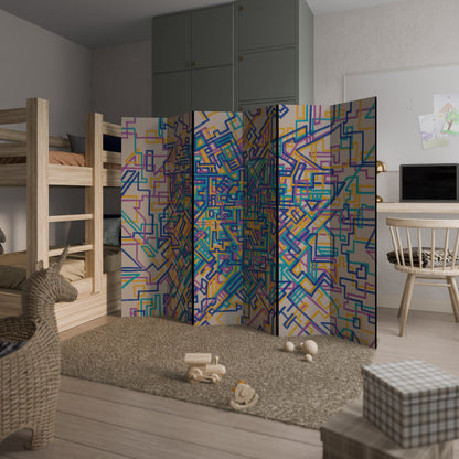 MEMORIES MAP Decorative 6-Panel Room Divider
