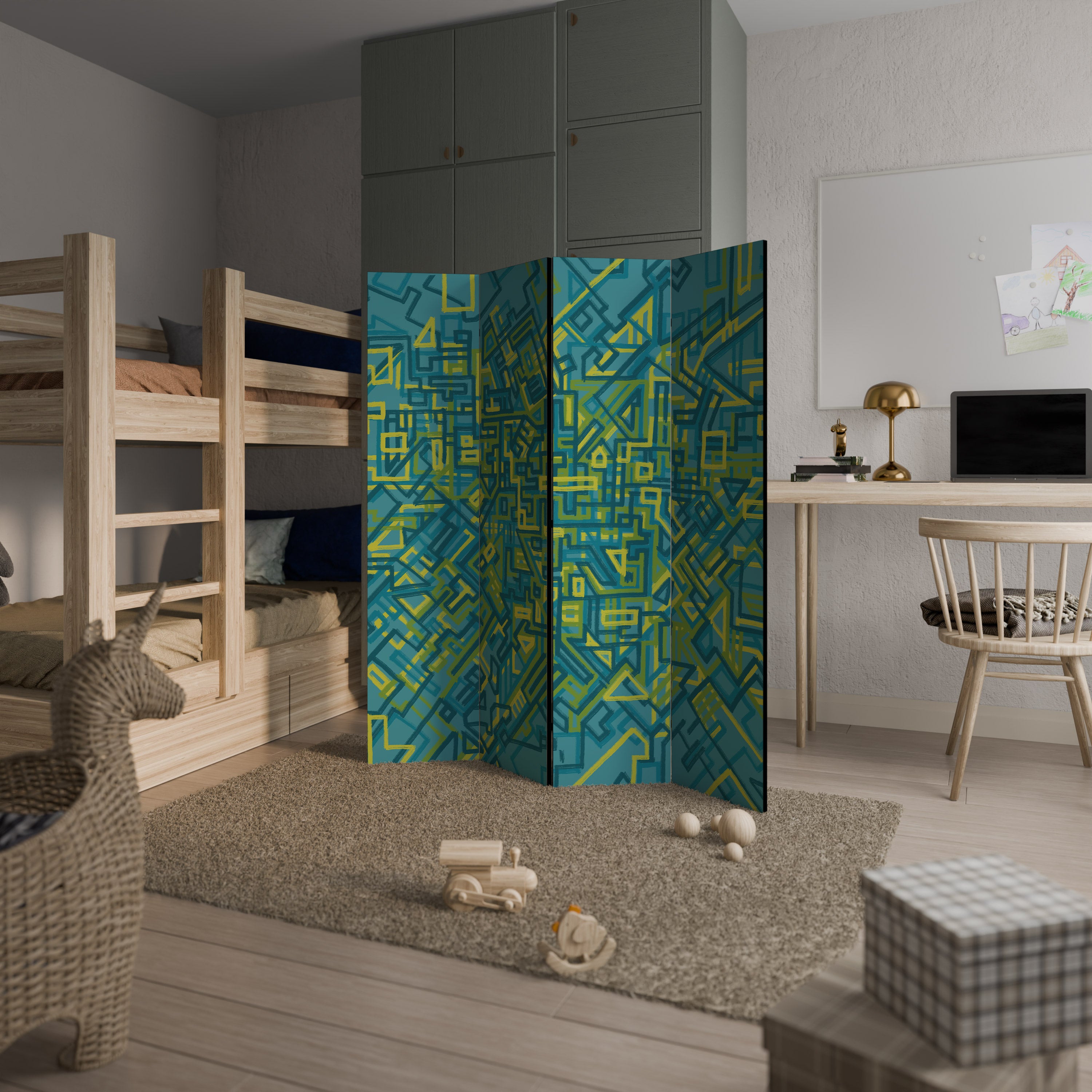 NOSTALGIC MEMORIES 4-Panel Room Divider