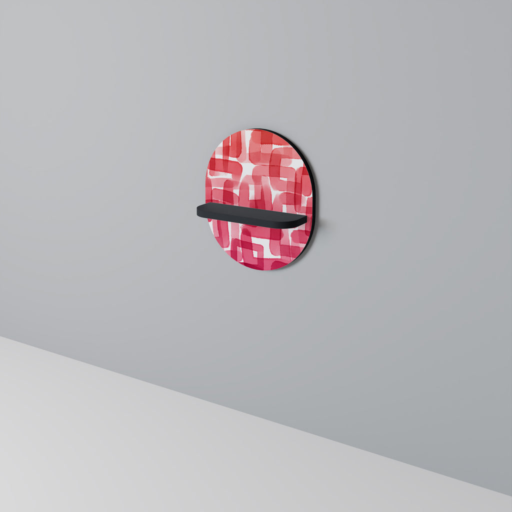 KALEIDOSKOPISK KUBISM Oval konsthylla i svart finish