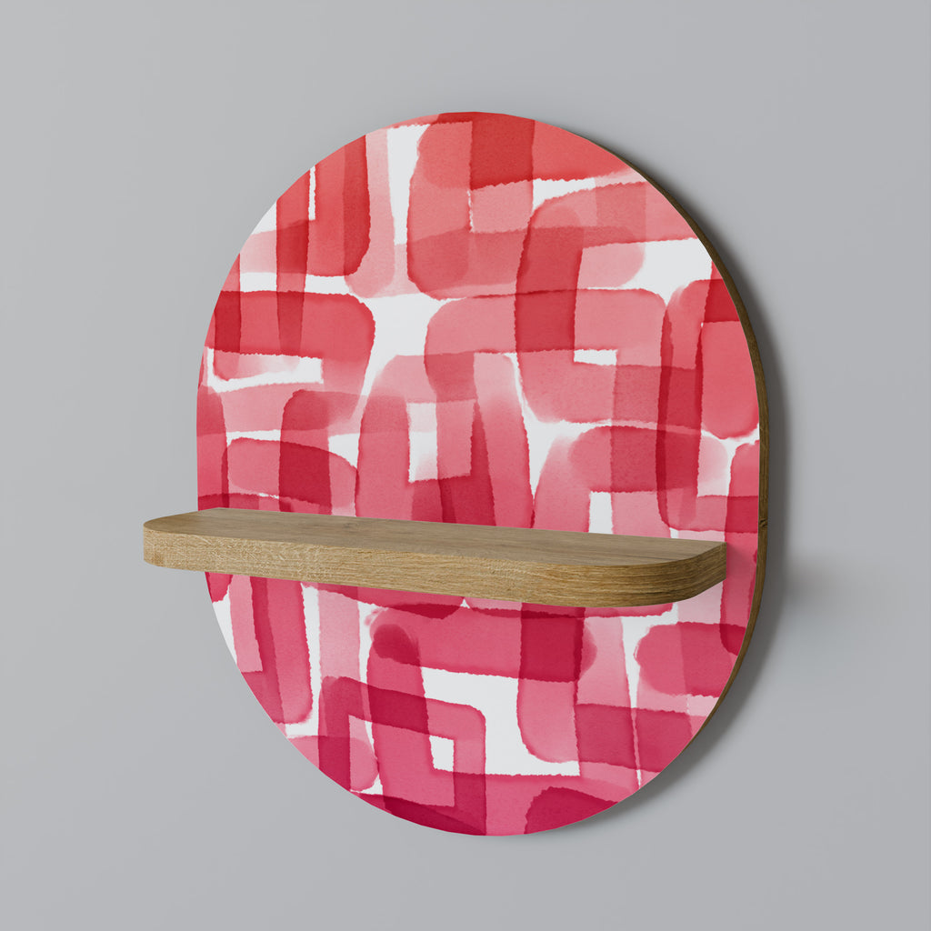 KALEIDOSKOPISK KUBISM Oval konsthylla i ekeffekt