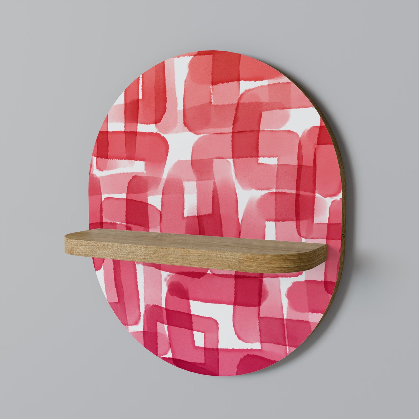 KALEIDOSKOPISK KUBISM Oval konsthylla i ekeffekt