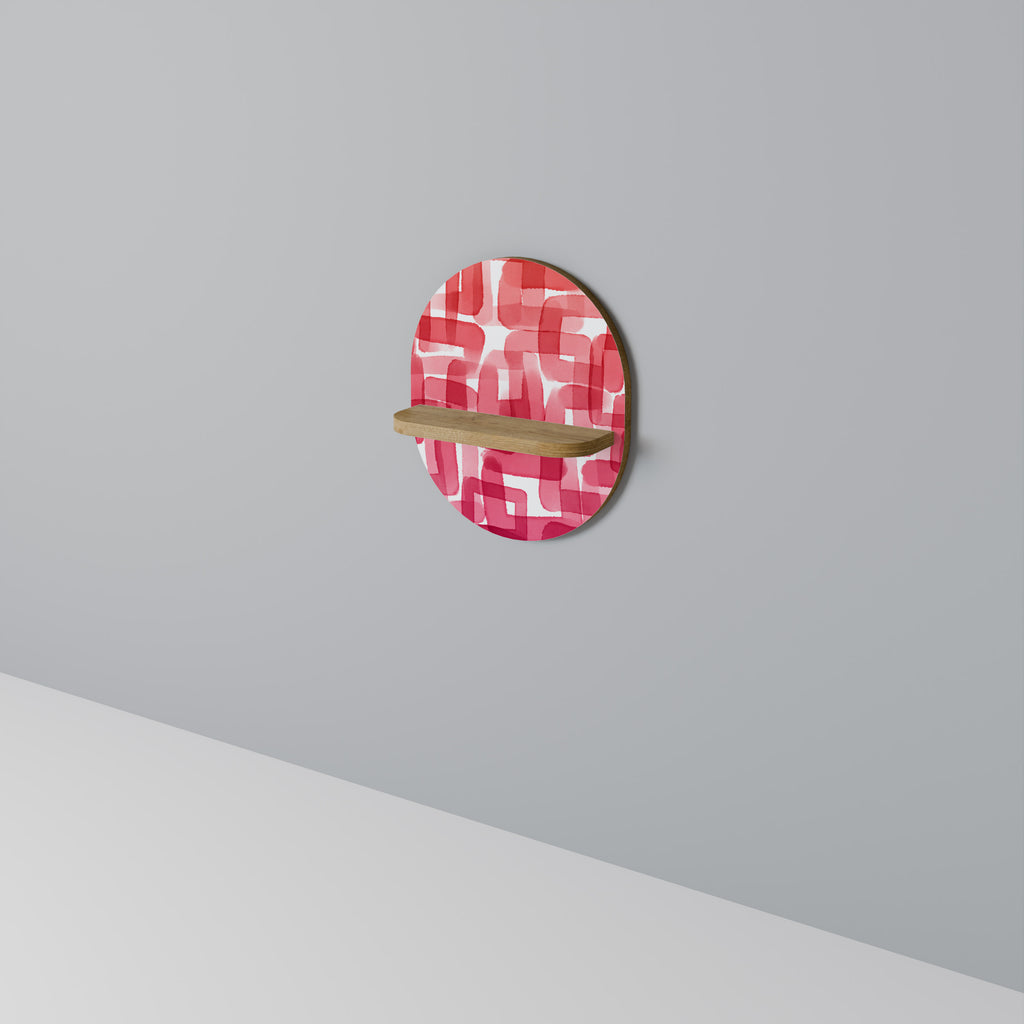 KALEIDOSKOPISK KUBISM Oval konsthylla i ekeffekt