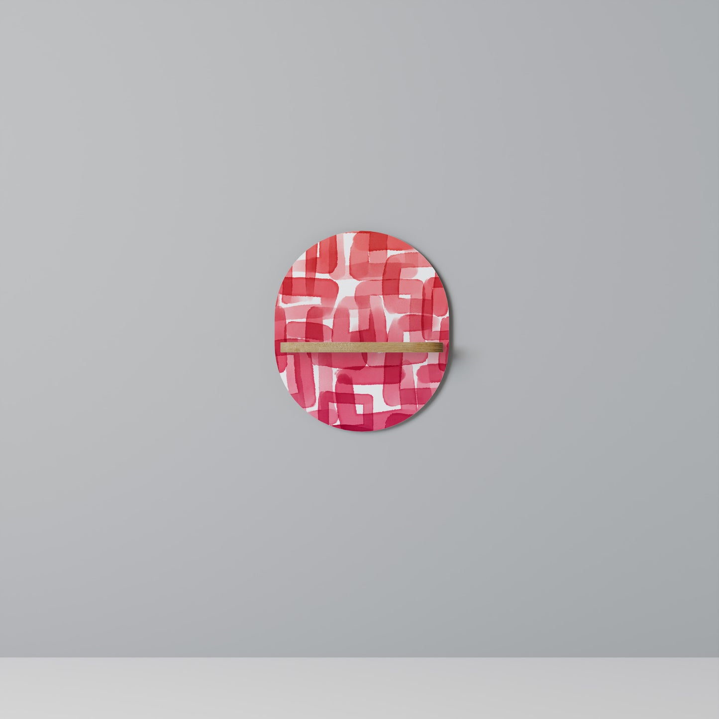 KALEIDOSKOPISK KUBISM Oval konsthylla i ekeffekt