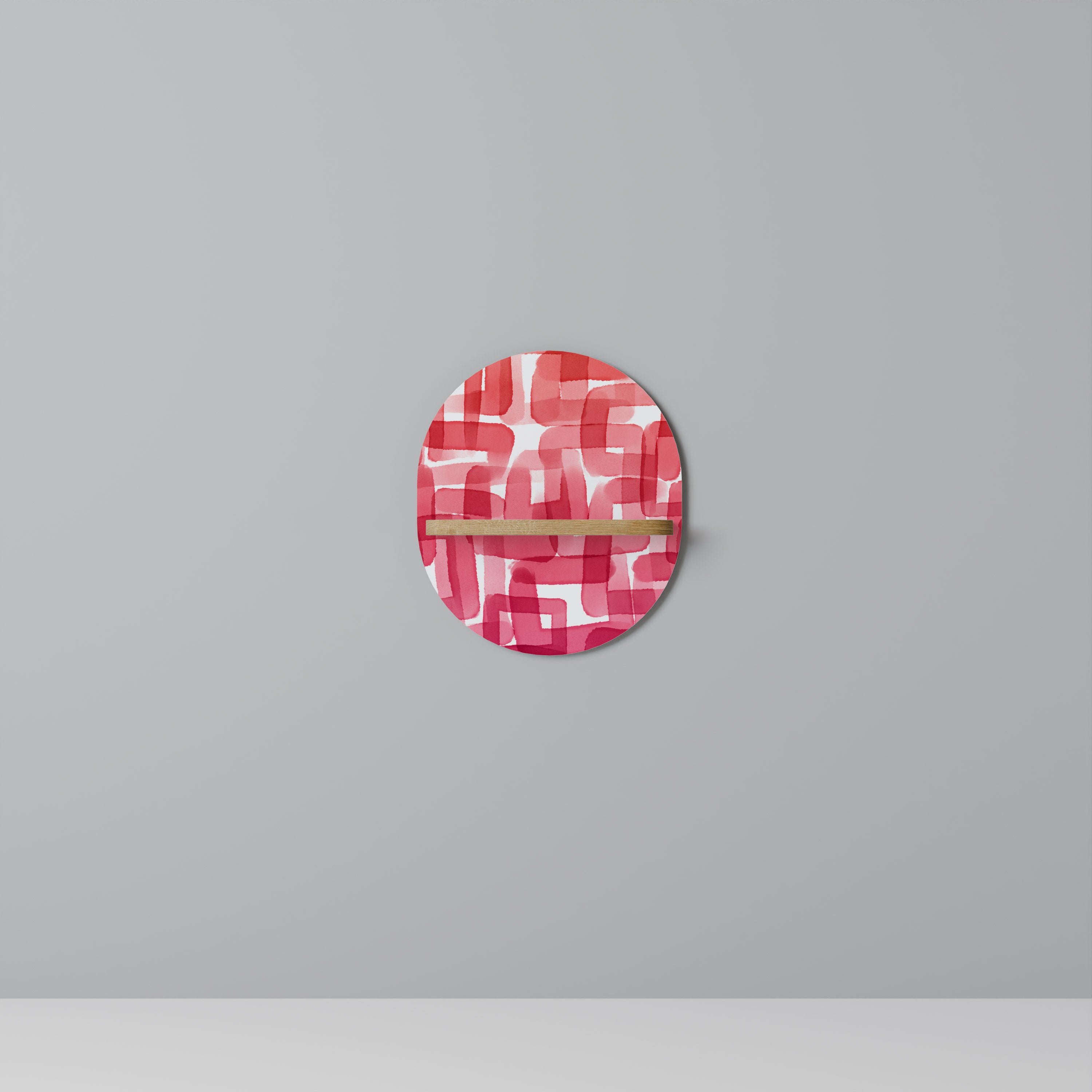 KALEIDOSKOPISK KUBISM Oval konsthylla i ekeffekt
