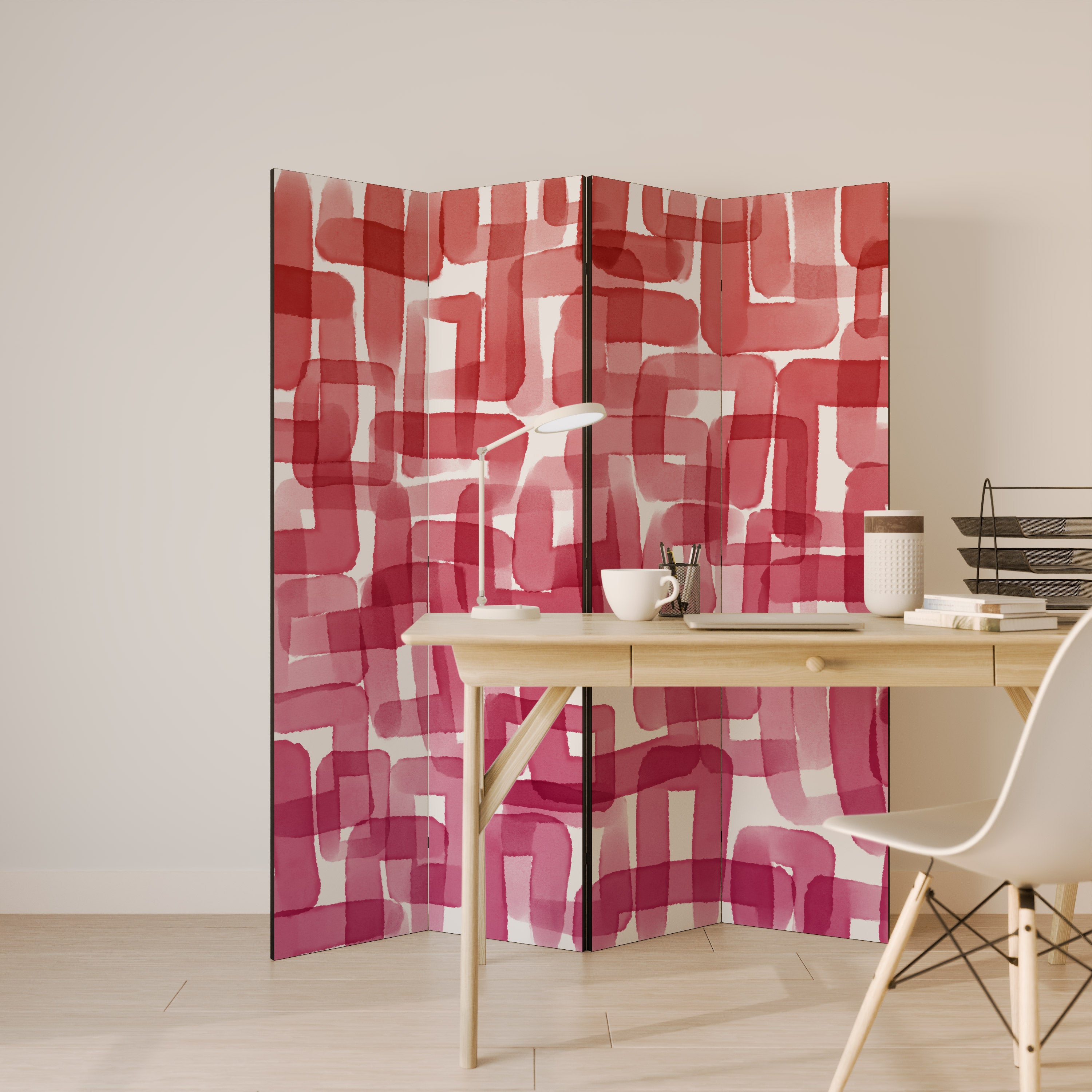 KALEIDOSCOPIC CUBISM 4-Panel Room Divider