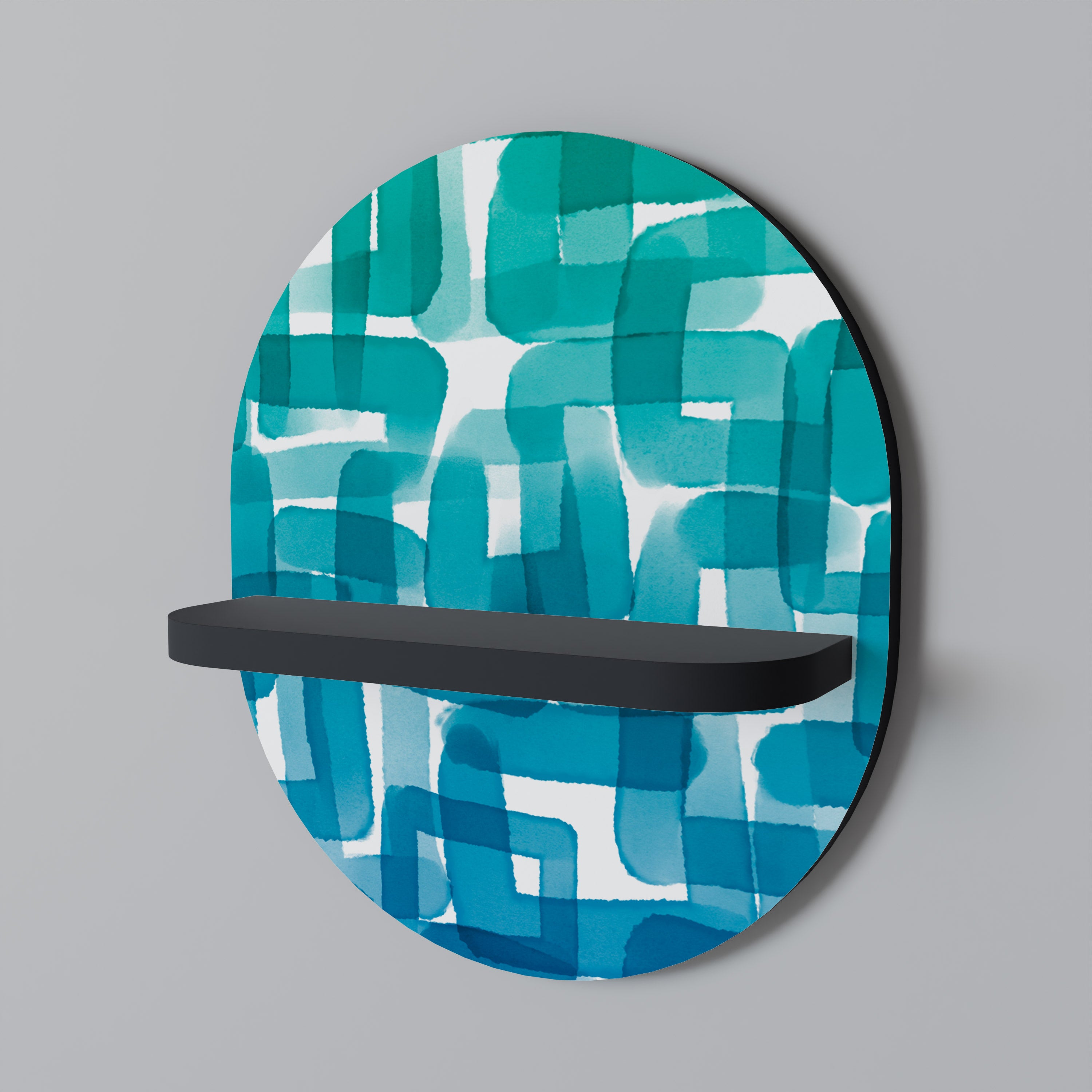 TURKOS REKTANGLAR Oval konsthylla i svart finish