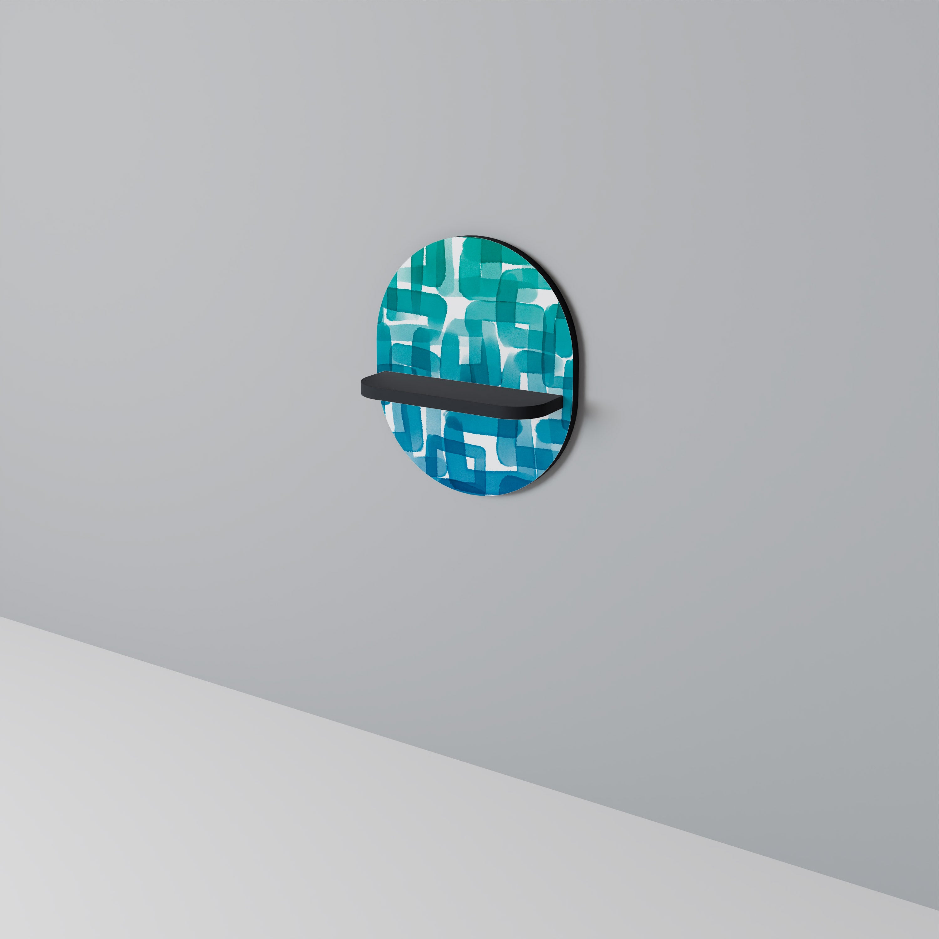 TURKOS REKTANGLAR Oval konsthylla i svart finish