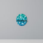 TURQUOISE RECTANGLES Oval Art Shelf In Black Finish