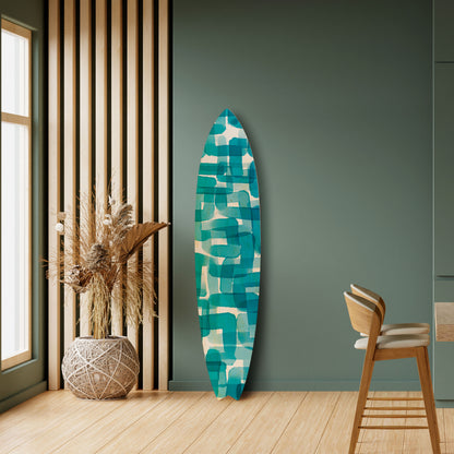 TURQUOISE RECTANGLES Dekorativ Surfbräda