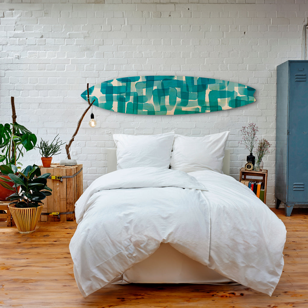 TURQUOISE RECTANGLES Dekorativ Surfbräda