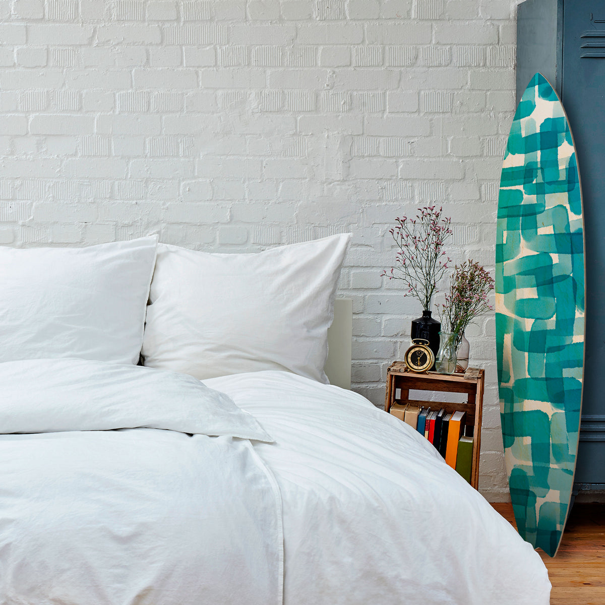 TURQUOISE RECTANGLES Dekorativ Surfbräda