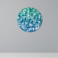 TURQUOISE RECTANGLES Round Wall Art