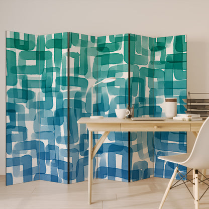 TURQUOISE RECTANGLES Rumsavdelare 6 paneler