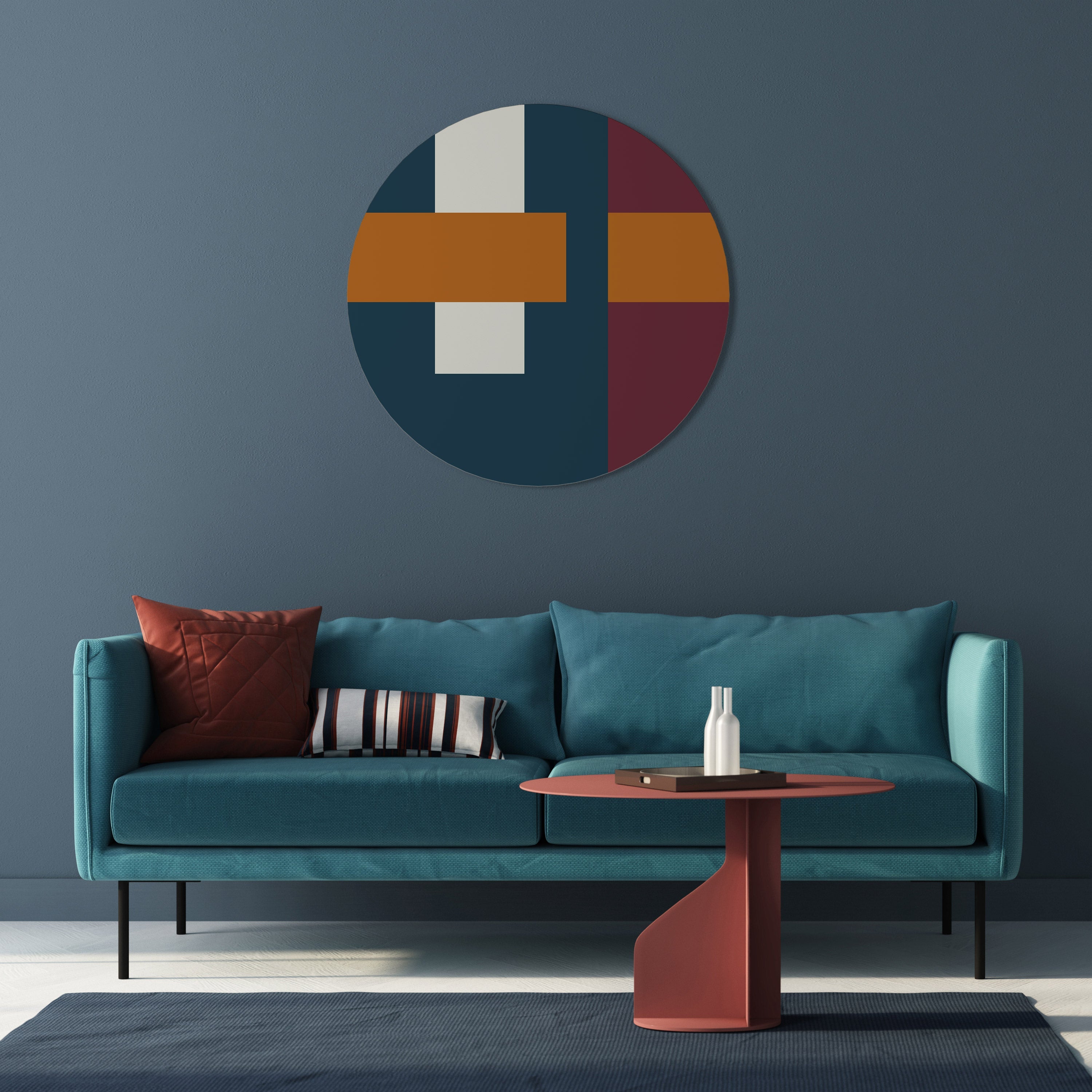 GEOMETRISK MELANKOLI Rund Väggkonst