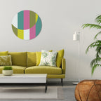 PLAYFUL SURFACE SYMPHONY Round Wall Art