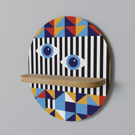 ABSTRAKTION OCH GEOMETRI Oval konsthylla i ekeffekt