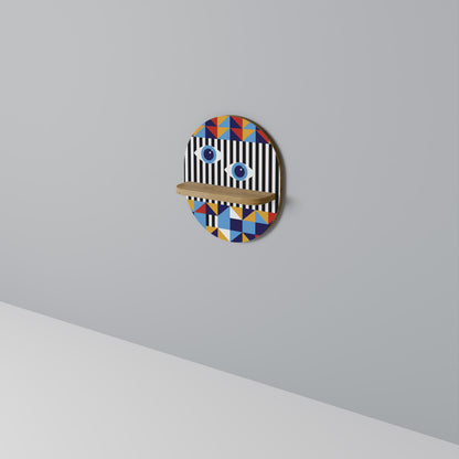 ABSTRAKTION OCH GEOMETRI Oval konsthylla i ekeffekt