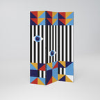 ABSTRAKTION OCH GEOMETRI Dekorativ rumsavdelare med 3 paneler